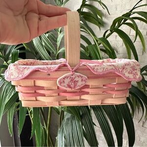 Longaberger 2001 Horizon of Hope Rectangle Tan Pink Basket